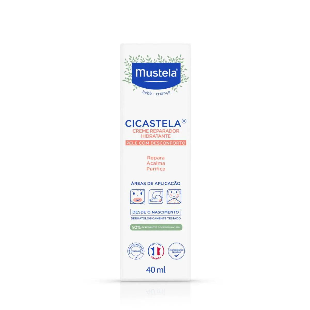 Bisnaga de Creme Reparador Hidratante Mustela Bebê Cicastela 40ml