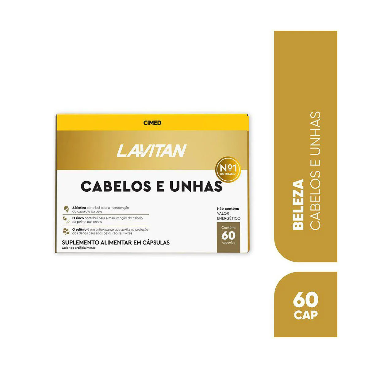 Embalagem do Polivitamínico Cabelos e Unhas da marca Lavitan