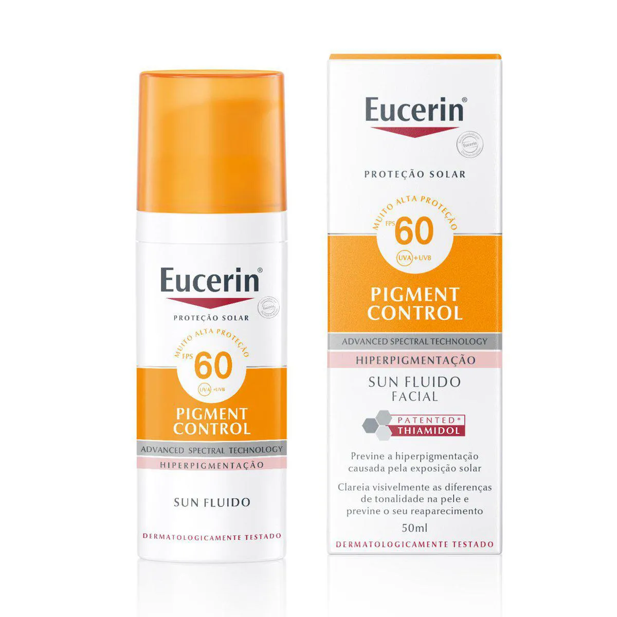 Frasco do Protetor Solar Facial Eucerin Sun Pigment Control FPS 60
