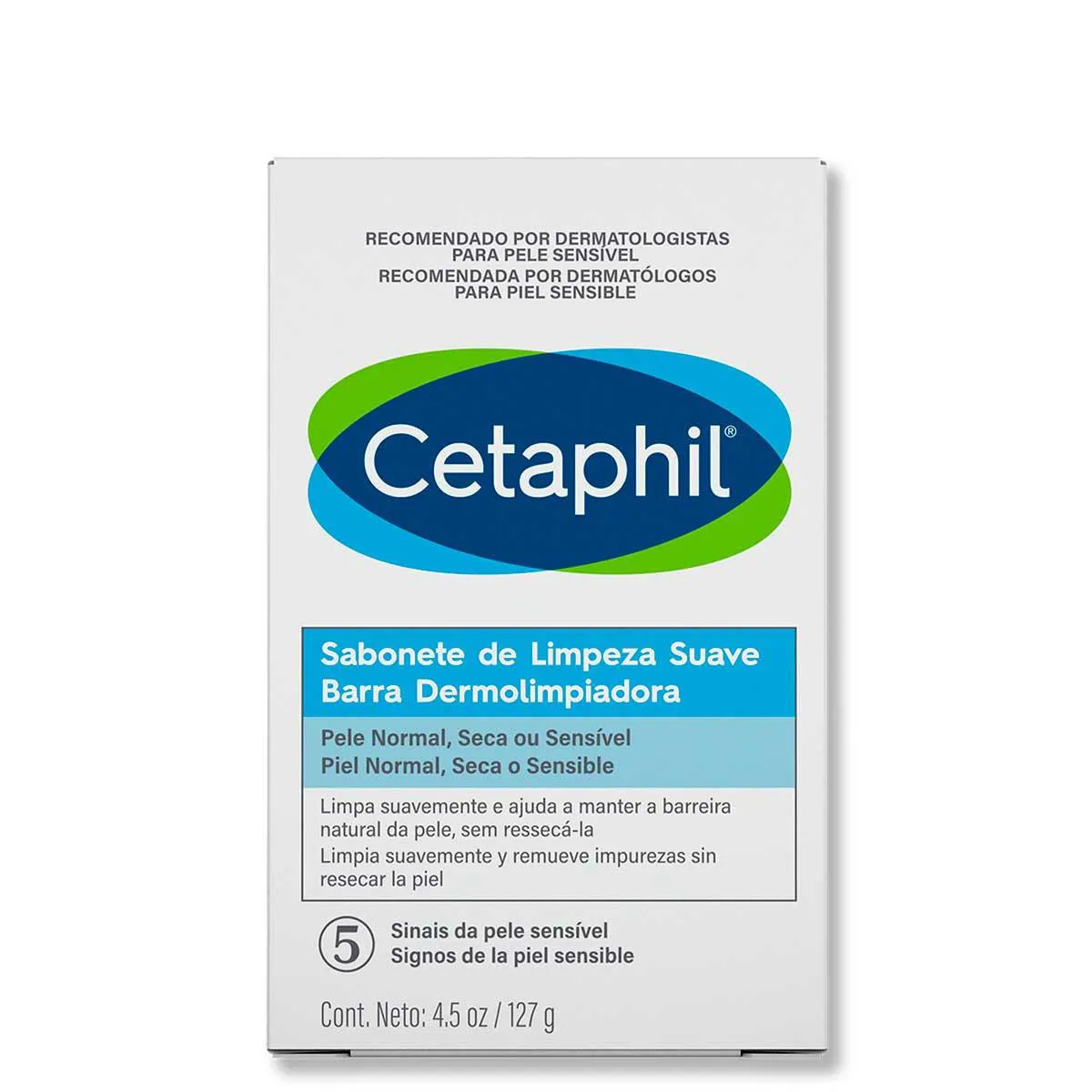 Embalagem do Sabonete em Barra Pele Sensível da marca Cetaphil