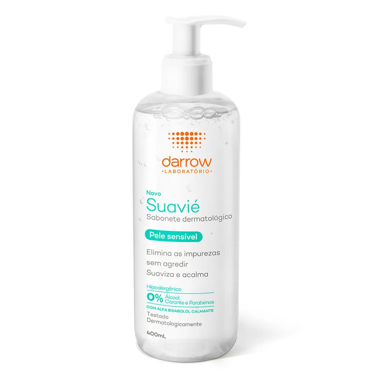 Embalagem do Sabonete Líquido Dermatológico Suavié Pele Sensível da marca Darrow