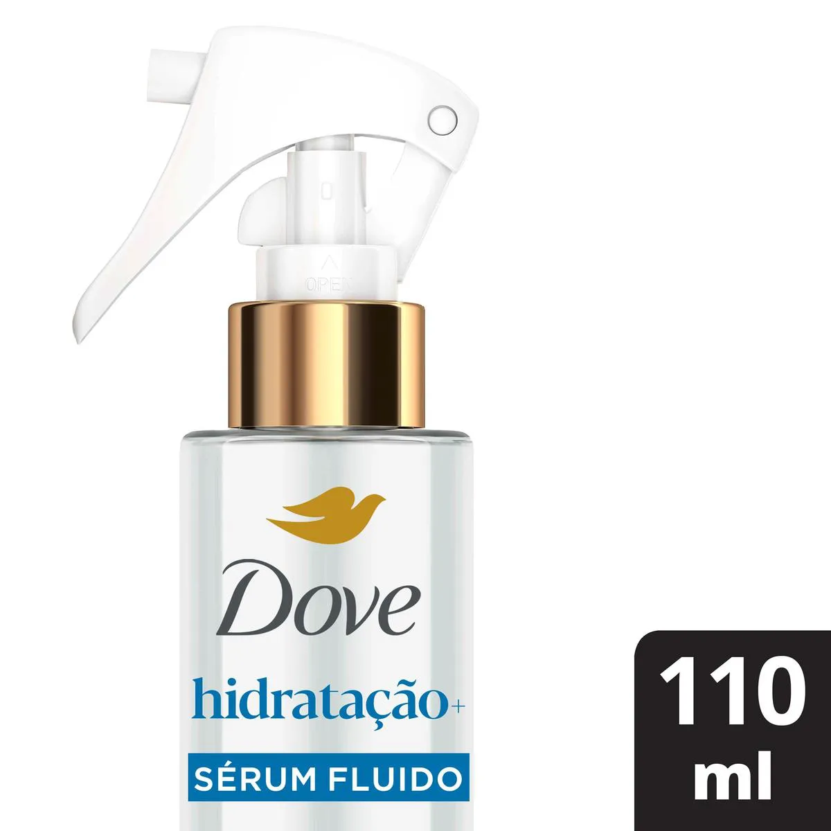 Embalagem do Sérum Fluído Capilar Hidratação Leave-In Spray da marca Dove